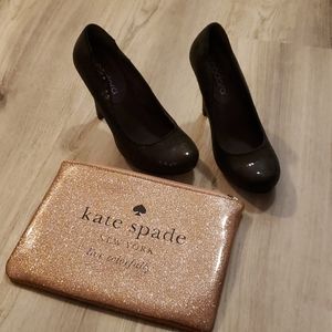 SOLD...Black Sequin Vintage Heels